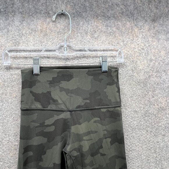Lululemon Pants Womens 4 Green Camo High Rise Full Length Leggings Gym Yoga - Picture 9 of 11
